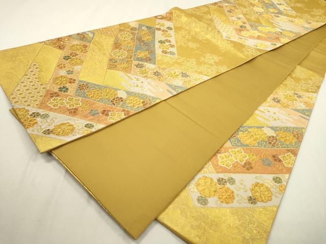 平和屋着物▼六通柄袋帯 小袖檜垣文 金糸 鈴乃屋扱い 正絹 逸品 DABD5669fe