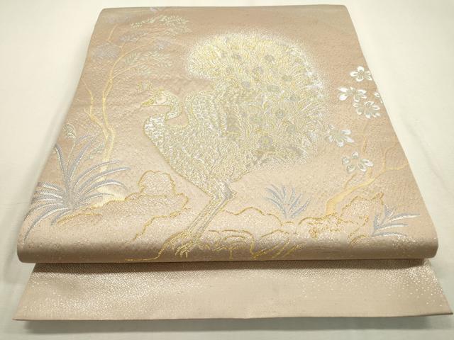 平和屋着物●龍村晋謹製　六通柄袋帯　天平瑞鳥錦　金銀糸　正絹　逸品　DABD5675fe