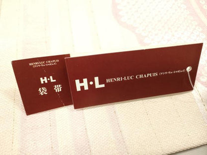 平和屋着物●H・L（アッシュエル）　HENRI-LUC CHAPUIS　両面　全通柄袋帯　雪輪花鳥文　金糸　長尺　未使用　DABD5681fe