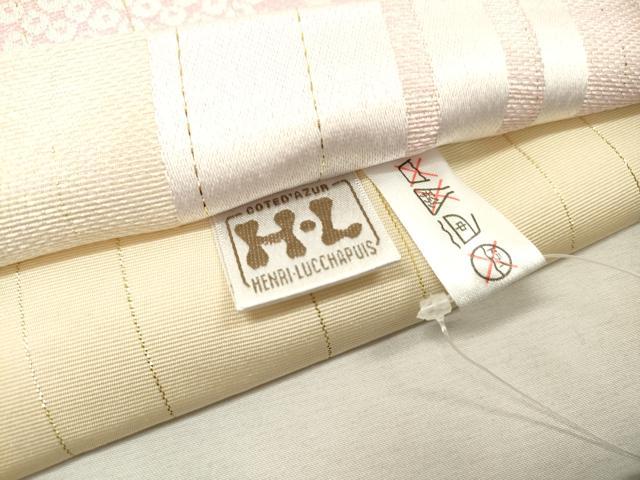 平和屋着物●H・L（アッシュエル）　HENRI-LUC CHAPUIS　両面　全通柄袋帯　雪輪花鳥文　金糸　長尺　未使用　DABD5681fe