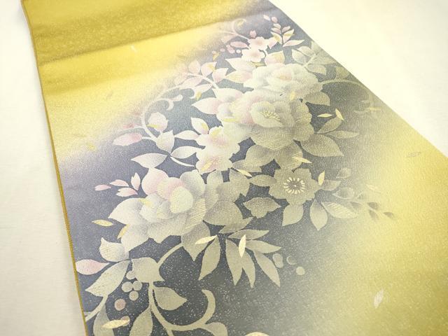 平和屋着物●太鼓柄袋帯　花唐草文　金彩　金通し地　正絹　逸品　未使用　DABD5682fe