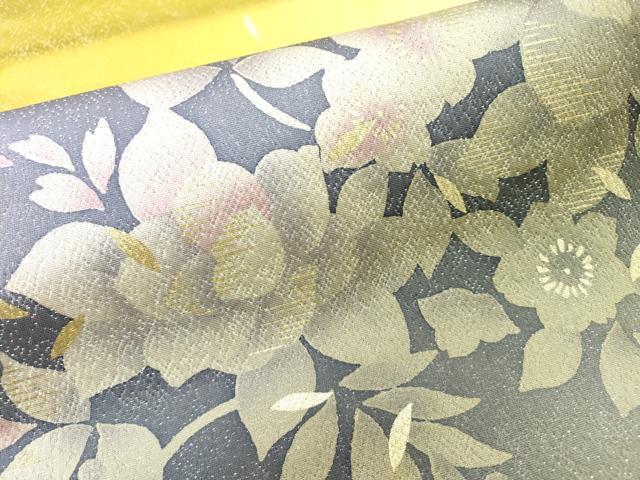 平和屋着物●太鼓柄袋帯　花唐草文　金彩　金通し地　正絹　逸品　未使用　DABD5682fe