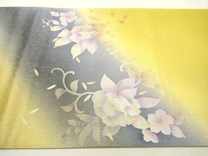 平和屋着物●太鼓柄袋帯　花唐草文　金彩　金通し地　正絹　逸品　未使用　DABD5682fe