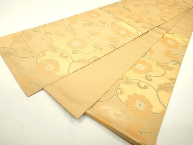 平和屋着物●京都の和装業の老舗一門　千切屋　六通柄　本袋帯　切金錦　花鳥唐草文　金糸　正絹　逸品　DABD5793fe