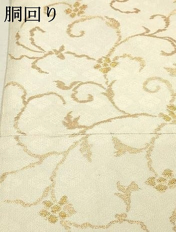 平和屋着物●全通柄　本袋帯　花唐草文　金糸　正絹　逸品　DABD5794fe