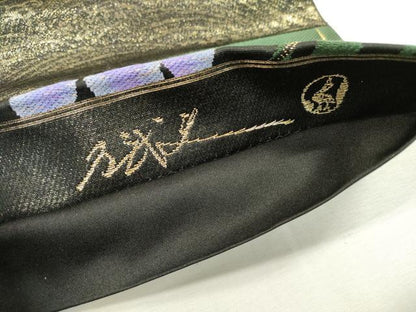 平和屋着物●皇室デザイナー　中村乃武夫　六通柄袋帯　横段花文　金糸　やまと誂製　正絹　逸品　DABD5804fe