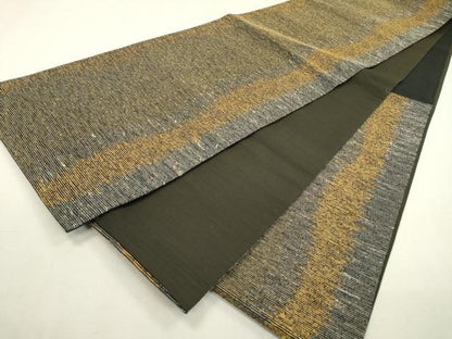 平和屋着物▽六通柄袋帯 スリーシーズン 春夏秋 櫛織 間道 正絹 逸品 DABD5805fe