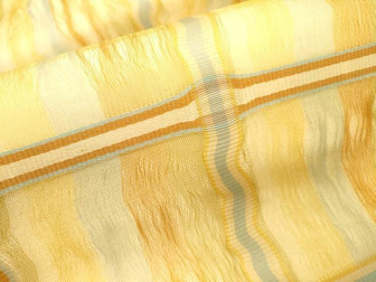 平和屋着物▽九寸名古屋帯　スリーシーズン　春夏秋　櫛織　格子　正絹　逸品　DABD5809fe