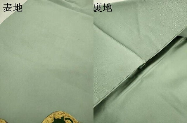 平和屋着物●塩瀬　九寸名古屋帯　駒刺繍　総刺繍　正倉院花唐草文　金糸　正絹　逸品　DABD5821fe