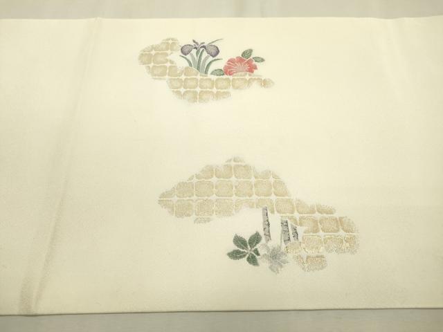 平和屋着物●西陣　白綾苑大庭　九寸開き名古屋帯　作家物　寿光織　皇華　金糸　正絹　逸品　DABD5832fe