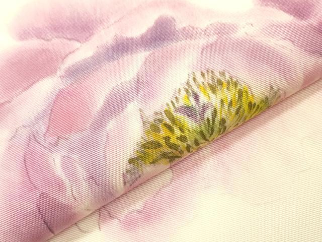 平和屋着物●塩瀬　九寸名古屋帯　作家物　手描き　草花　正絹　逸品　DABD5841fe