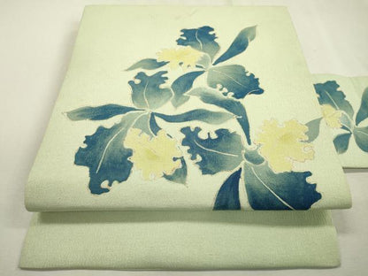 平和屋着物●九寸名古屋帯　作家物　草花　金彩　正絹　逸品　DABD5842fe
