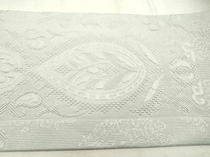 平和屋着物●全通柄九寸名古屋帯　洋花間道　秘色色　正絹　逸品　DABD5845fe