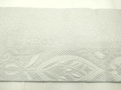 平和屋着物●全通柄九寸名古屋帯　洋花間道　秘色色　正絹　逸品　DABD5845fe