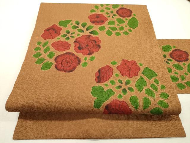 平和屋着物●九寸名古屋帯　絞り　手描き　辻が花　三越扱い　正絹　逸品　DABD5848fe
