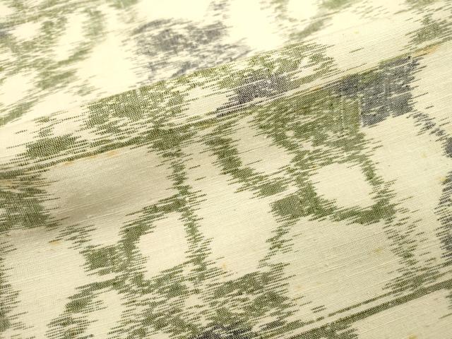 平和屋着物▽上質な紬　単衣　横段花文　正絹　逸品　DABD5853fe