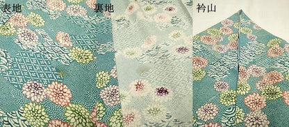 平和屋着物▽上質な小紋　単衣　型染　舞花　正絹　逸品　DABD5866fe
