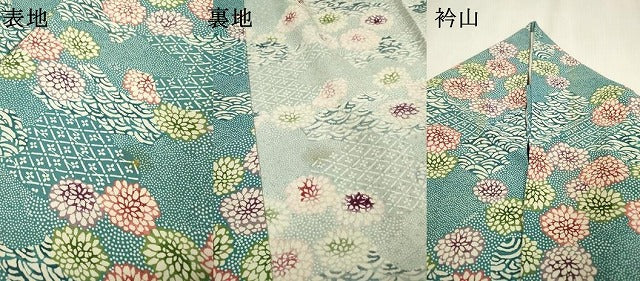 平和屋着物▽上質な小紋　単衣　型染　舞花　正絹　逸品　DABD5866fe