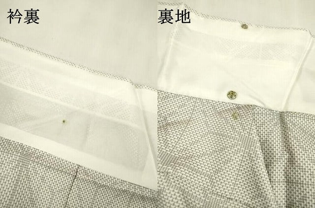 平和屋着物▽訪問着　単衣　紬地　麻の葉文様　正絹　逸品　DABD5868fe
