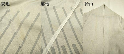 平和屋着物▽本塩沢　単衣　訪問着　幾何学　正絹　逸品　DABD5879fe
