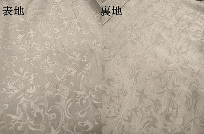 平和屋着物▽上質な色無地　単衣　洋花唐草地紋　牡丹鼠色　正絹　逸品　DABD5896fe