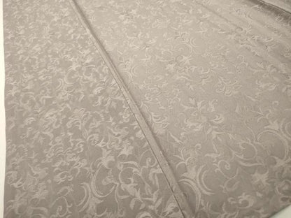 平和屋着物▽上質な色無地　単衣　洋花唐草地紋　牡丹鼠色　正絹　逸品　DABD5896fe