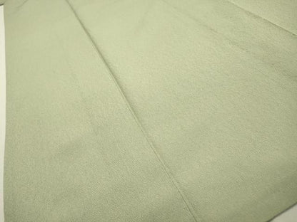 平和屋着物▽上質な色無地　単衣　霞地紋　柳鼠色　正絹　逸品　DABD5900fe
