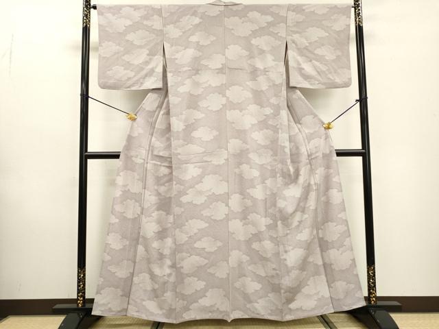 平和屋着物▽江戸小紋　単衣　作家物　鮫小紋柄　雲文　正絹　逸品　DABD5903fe