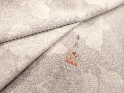 平和屋着物▽江戸小紋　単衣　作家物　鮫小紋柄　雲文　正絹　逸品　DABD5903fe