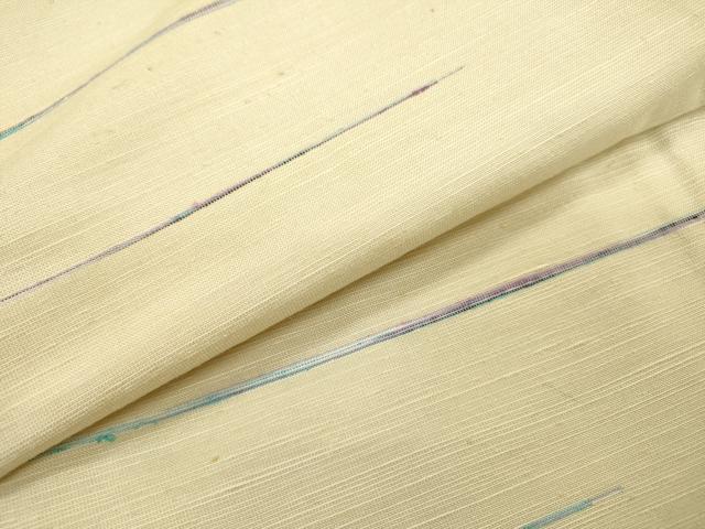 平和屋着物▽上質な紬　単衣　横段文　正絹　逸品　DABD5904fe
