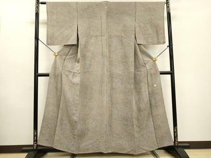 平和屋着物▽上質な小紋　単衣　作家物　霞文　たたき染　正絹　逸品　DABD5905fe