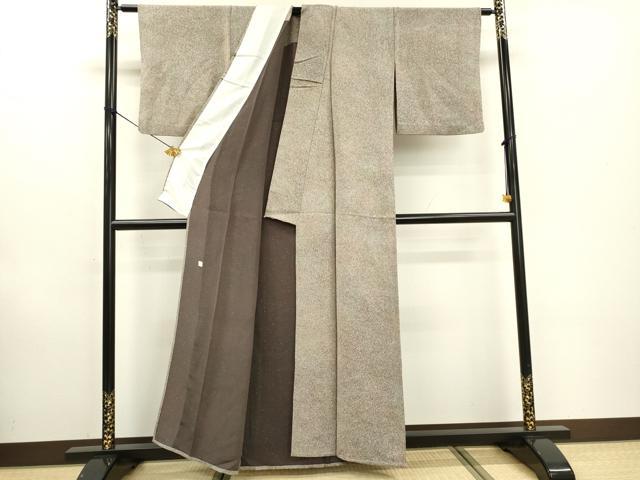 平和屋着物▽上質な小紋　単衣　作家物　霞文　たたき染　正絹　逸品　DABD5905fe