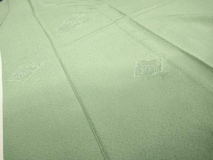 平和屋着物▽中国三大刺繍　スワトウ刺繍　汕頭刺繍　総刺繍　訪問着　単衣　天井花文　暈し染　正絹　逸品　DABD5906fe