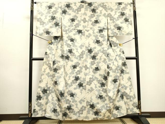 平和屋着物▽上質な紬　単衣　　正絹　逸品　DABD5917fe