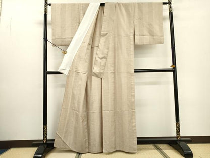 平和屋着物▽柿渋紬　単衣　粋　柿渋染　間道　証紙付き　正絹　逸品　DABD5927fe
