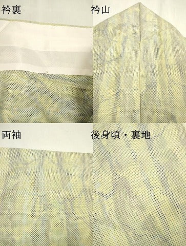 平和屋着物▽本場大島紬　単衣　7マルキ　木立　正絹　逸品　DABD5929fe