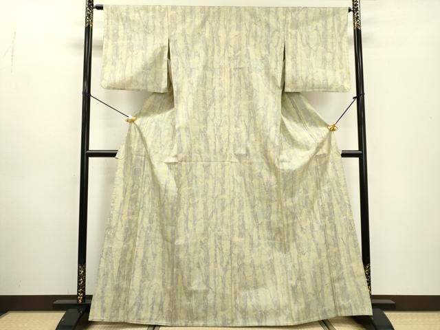 平和屋着物▽本場大島紬　単衣　7マルキ　木立　正絹　逸品　DABD5929fe