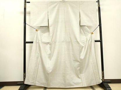 平和屋着物▽本場大島紬　白大島　単衣　100亀甲　総詰め　正絹　逸品　DABD5930fe