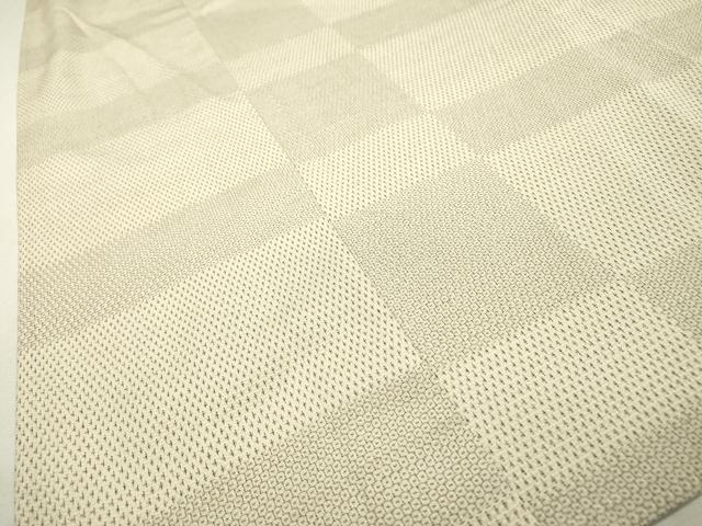 平和屋着物▽本塩沢　単衣　110亀甲　横段文　正絹　逸品　DABD5931fe