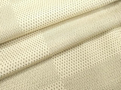 平和屋着物▽本塩沢　単衣　110亀甲　横段文　正絹　逸品　DABD5931fe