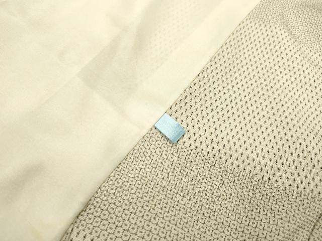 平和屋着物▽本塩沢　単衣　110亀甲　横段文　正絹　逸品　DABD5931fe