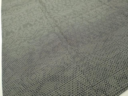 平和屋着物▽本塩沢　単衣　110亀甲　横段幾何学文　黒地　正絹　逸品　DABD5932fe