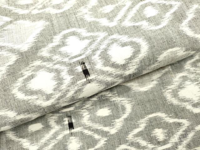 平和屋着物▽上質な紬　単衣　花菱文　正絹　逸品　DABD5935fe