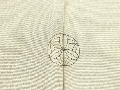 平和屋着物▽訪問着　単衣　刺繍　手描き　枝花に休み鳥　暈し染　金彩　正絹　逸品　DABD5943fe