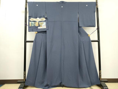 平和屋着物●小笠原忠統監修　色無地　家風　桔梗色　反端付き　正絹　逸品　DABD5953fe