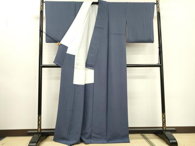 平和屋着物●小笠原忠統監修　色無地　家風　桔梗色　反端付き　正絹　逸品　DABD5953fe