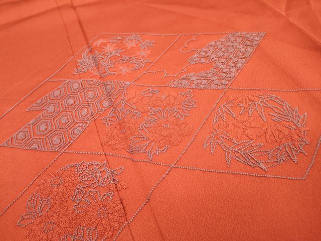 平和屋着物▼中国三大刺繍 相良刺繍 総刺繍 訪問着 吉祥花菱文 正絹 逸品 DABD5965fe