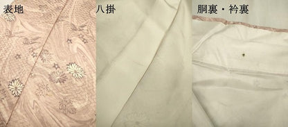 平和屋着物▼上質な小紋 墨流し文様 花鳥文 正絹 逸品 DABD5967fe