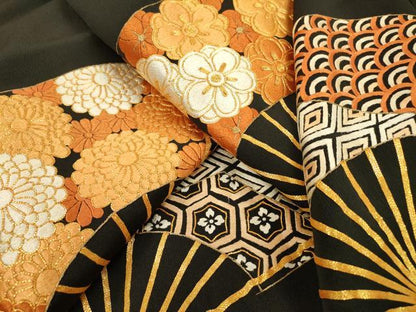 平和屋着物▼豪華黒留袖 駒刺繍 総刺繍 扇面吉祥花文 金糸 正絹 逸品 DABD5968fe