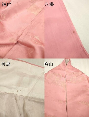 平和屋着物▼上質な小紋 寿光織 御所車文 金糸 正絹 逸品 DABD5969fe